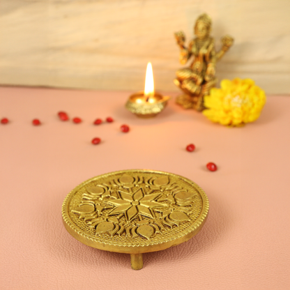 Brass Round Lotus Chowki