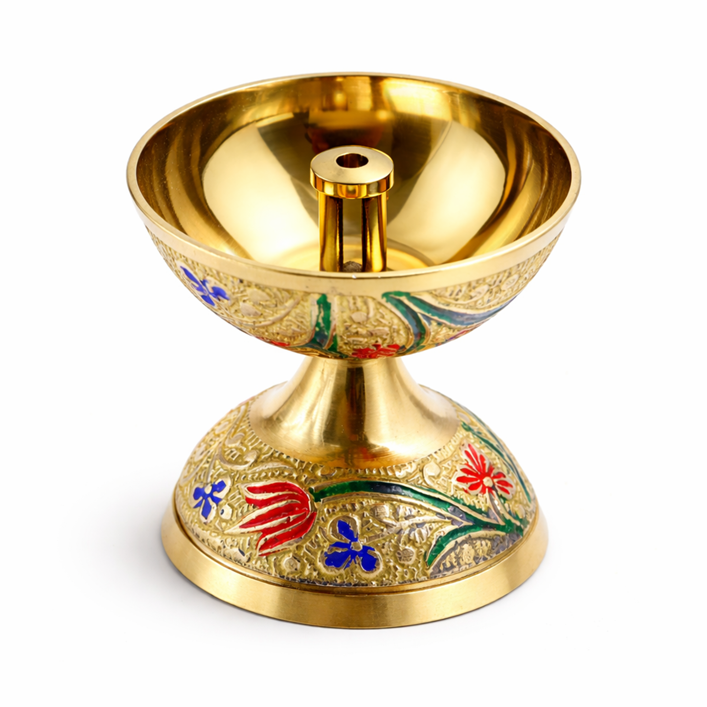 Brass Enamel Designed Diya Deepak Deepam-Deepak Diya(90g)