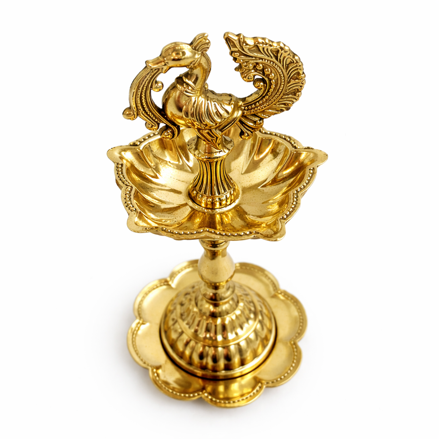 Traditional Peacock Diya Deepam Standing Kuthu Vilakku (pack of 1)