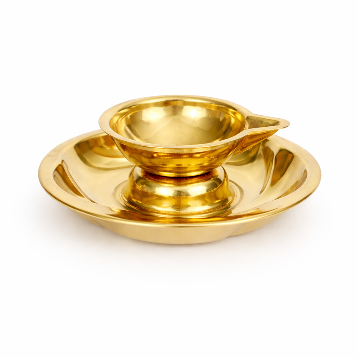 Traditional Brass Diya for Puja-Lotus Diya(Size-3)