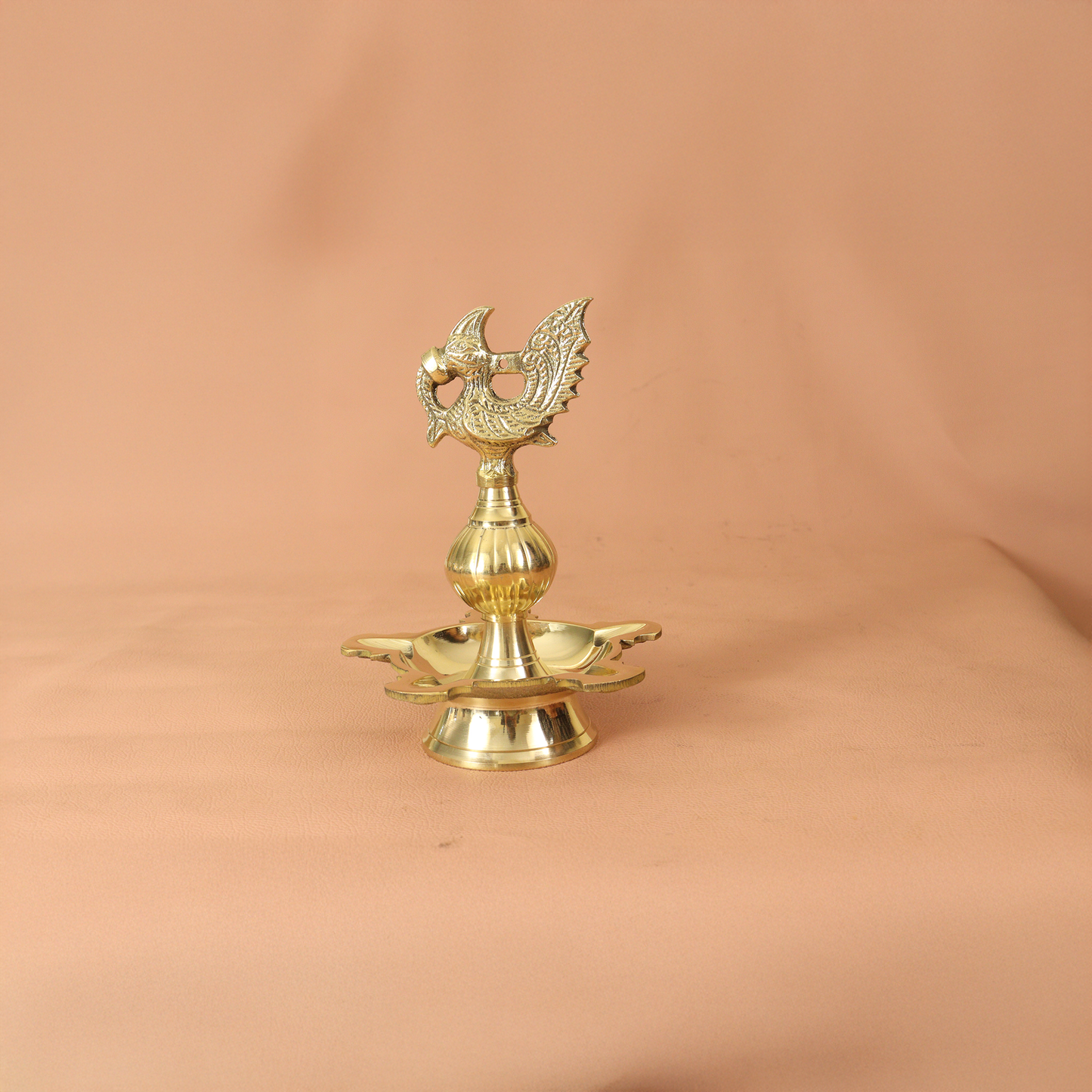 Brass peacock hanging diya