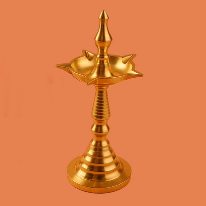 Brass Kerala Fancy Diya Size-9 (Pital Kerala Sundar Deepak)