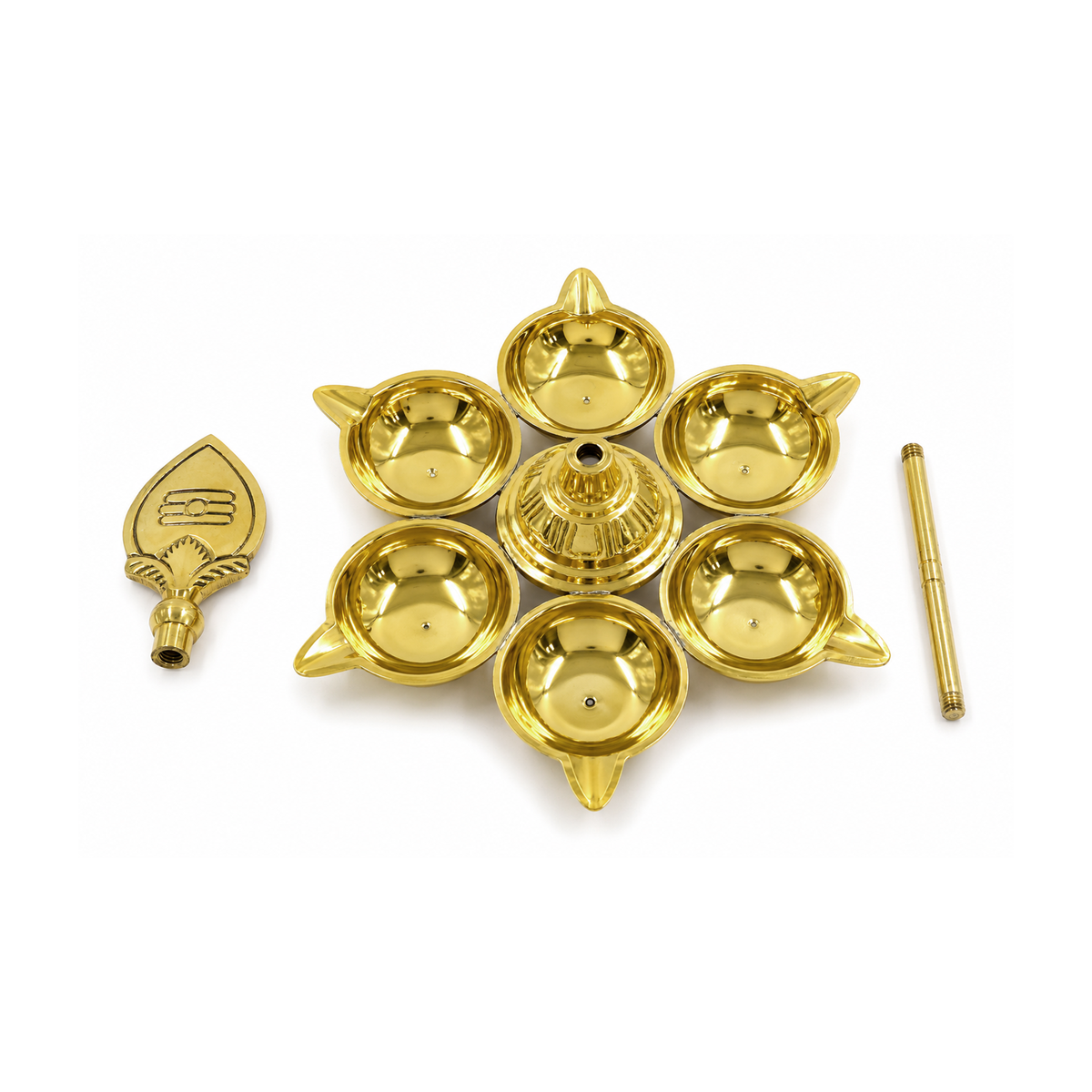 Brass Arumuga Diya with Vel[Small]