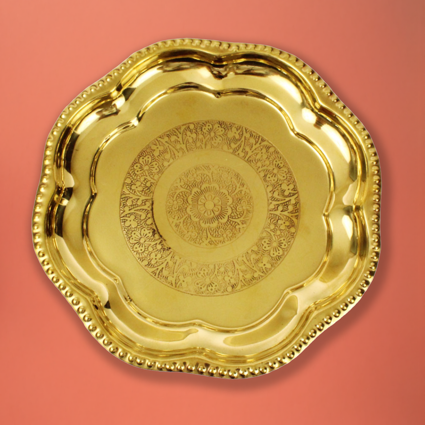 Brass Zigzag Aarti Thali