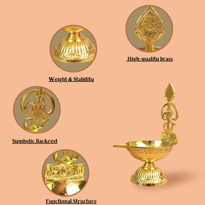 Brass OM vel Murugan Diya
