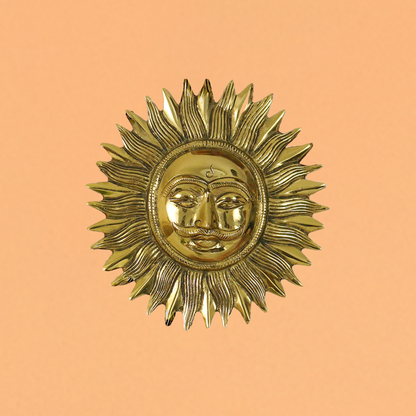 Brass Sun Face Wall Hanging
