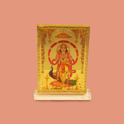 Car Dashboard Gold Metallic Om Muruga (Car Dashboard Sona Om Murugan)