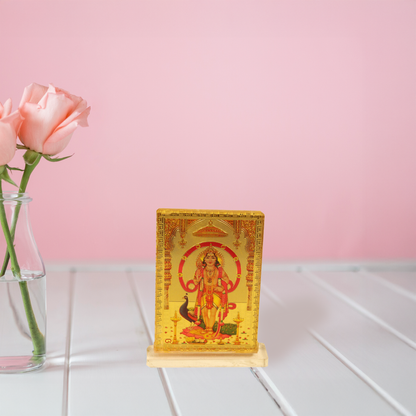Car Dashboard Gold Metallic Om Muruga (Car Dashboard Sona Om Murugan)