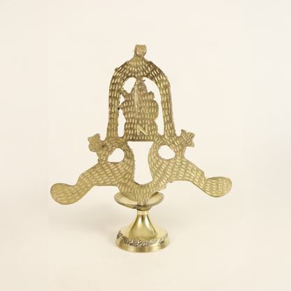 Brass Peacock Ganesh Diya (L.W More) (Pital Mor Vinayak Deepak)