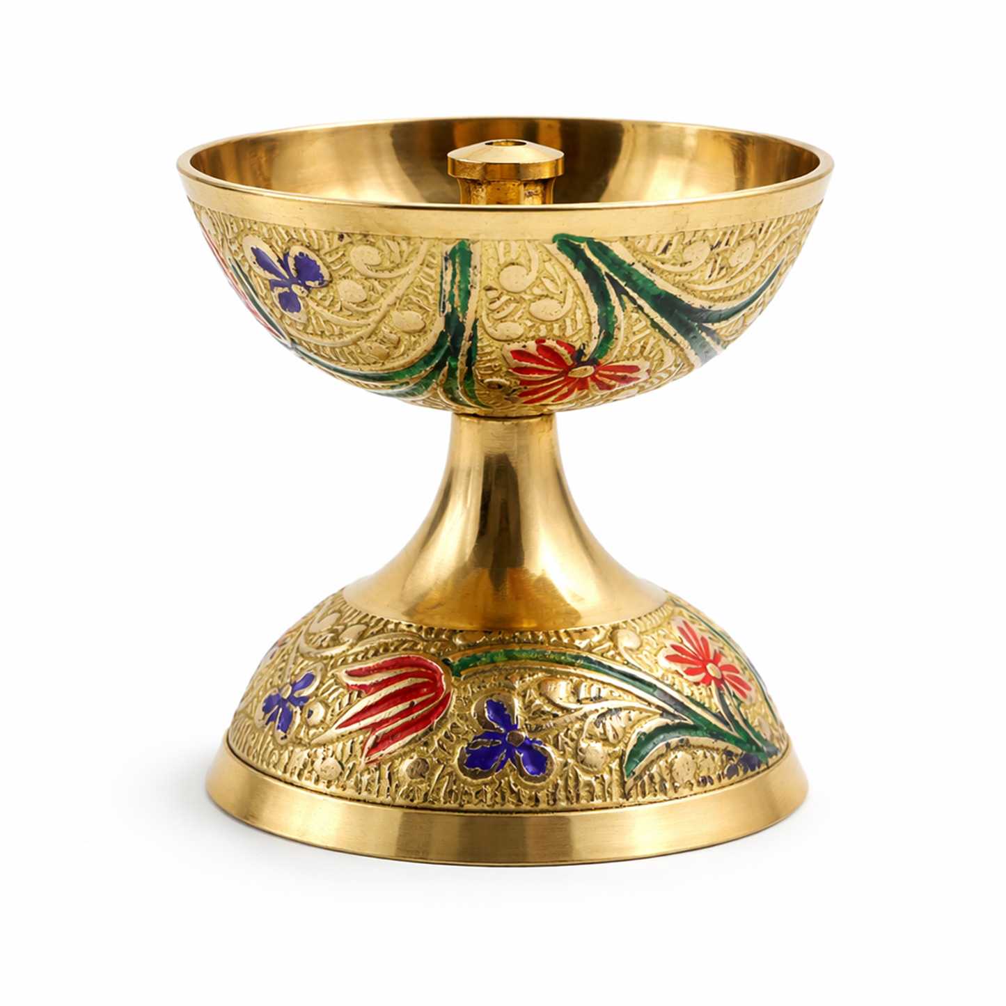 Brass Enamel Designed Diya Deepak Deepam-Deepak Diya(90g)