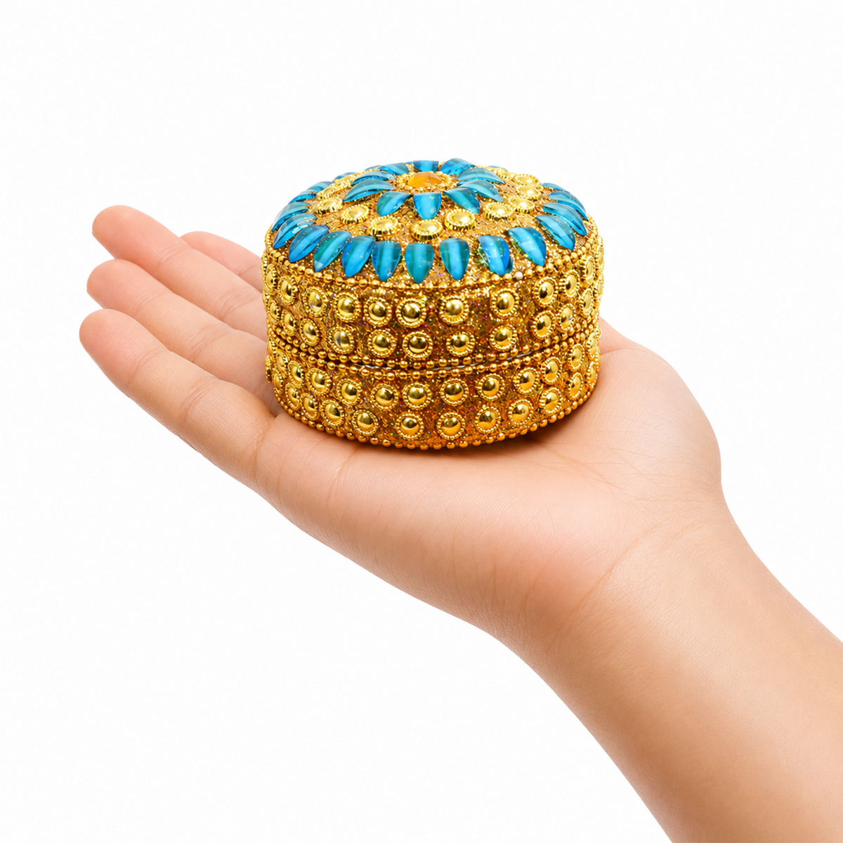 Multi color stone kumkum  size-4 (Pack of  4 )