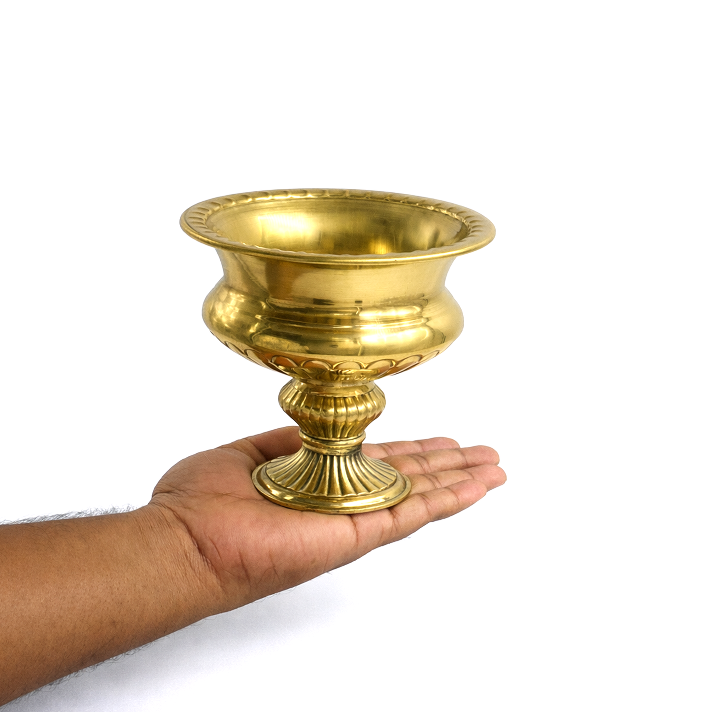 Brass Urli Bowl with Stand Planter for Decoration-Bowl Dana Size 6