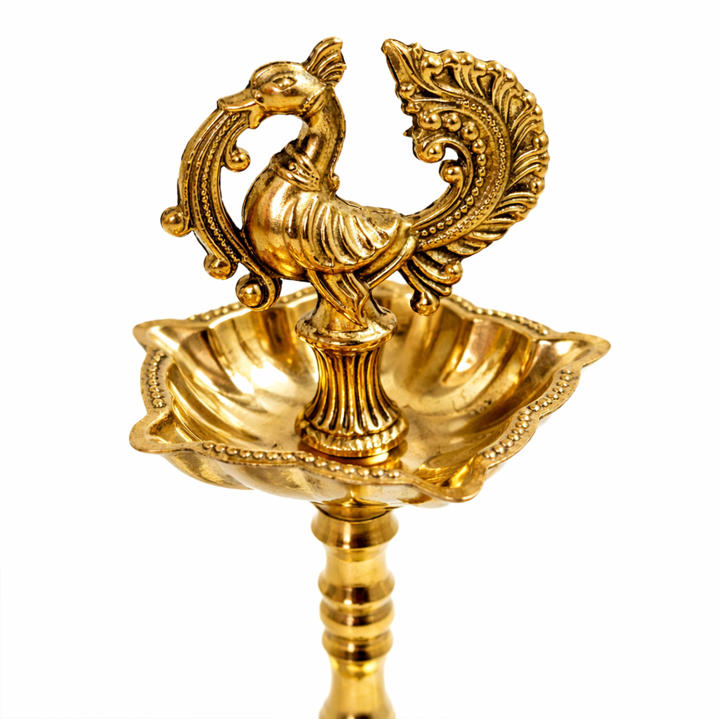 Traditional Peacock Diya Deepam Standing Kuthu Vilakku (pack of 1)