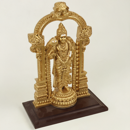 Resin Fiber Arch Murugar Gold - 9 inch (Mehrab Murugan Murti)