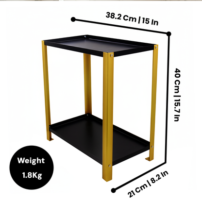 Pooja Shelf for Home Temple-Metal 2 tier Rack