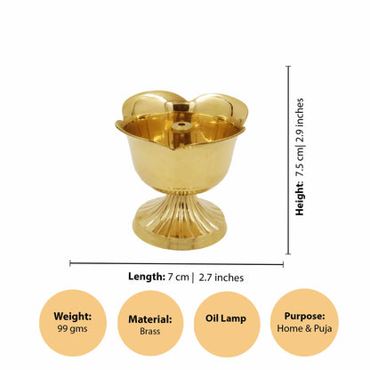 Brass Rose Pyali Diya (Pital Gulab Katori Deepak)