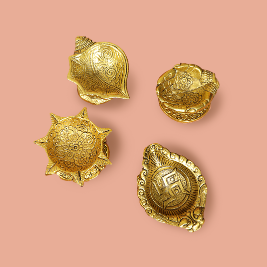 Oxidized Four Diyas Set