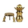 Niranthara Kalasam Set with Chowki Coconut Brass Kalash (Subham Set) (Pital Kalash Nariyal Set)