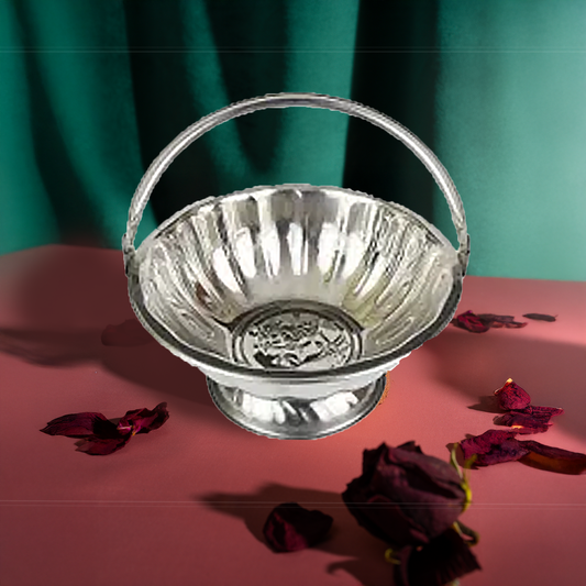 Silver Brass Flower Basket