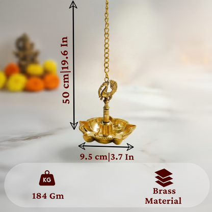 Brass Hanging Diya with Chain