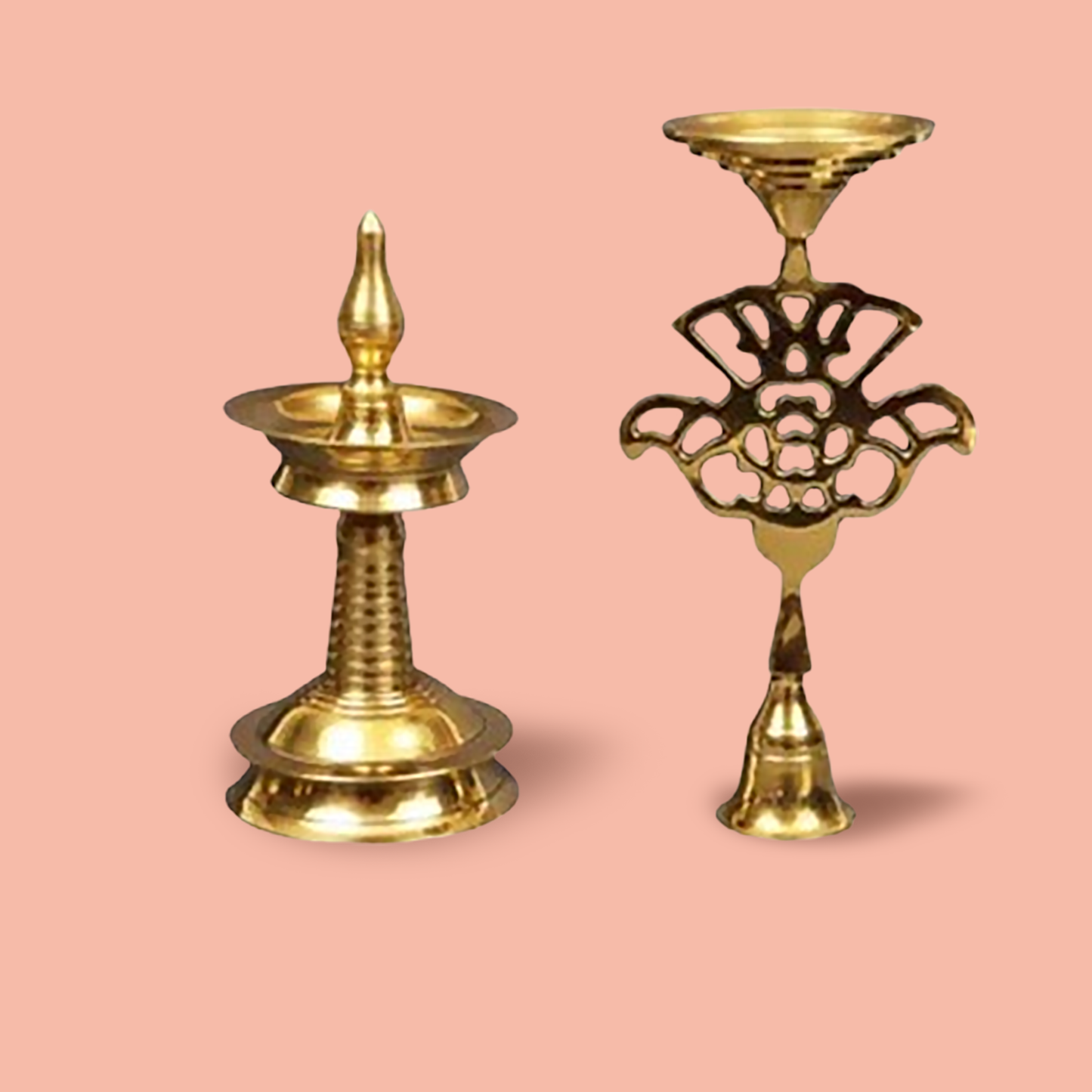 प्रीमियम पीतल केरल नीला विलक्कू + टी लाइट