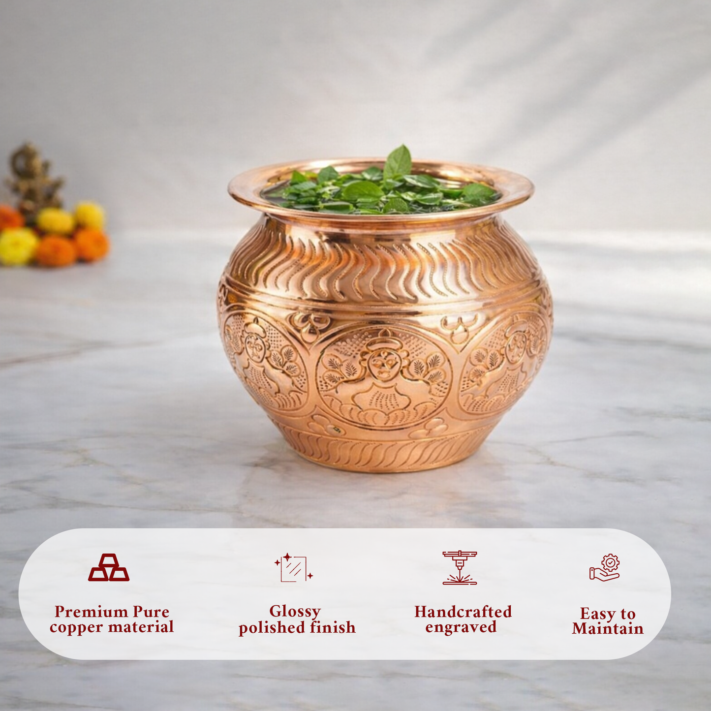 Traditional Copper Lota|Kalash for Pooja