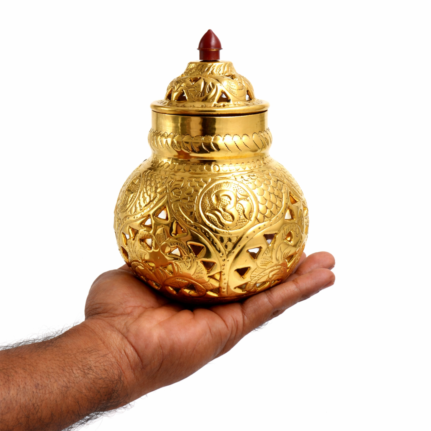 Traditional Brass Garba Deepam for Navratri Pooja-Weight: 580g