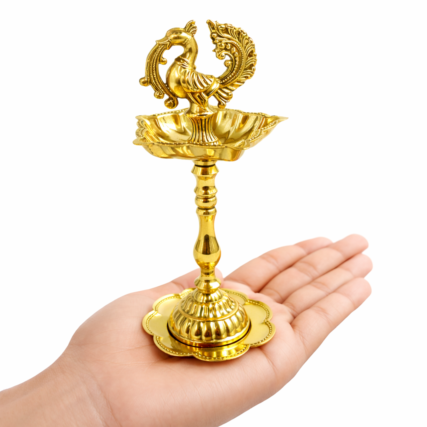 Traditional Peacock Diya Deepam Standing Kuthu Vilakku (pack of 1)