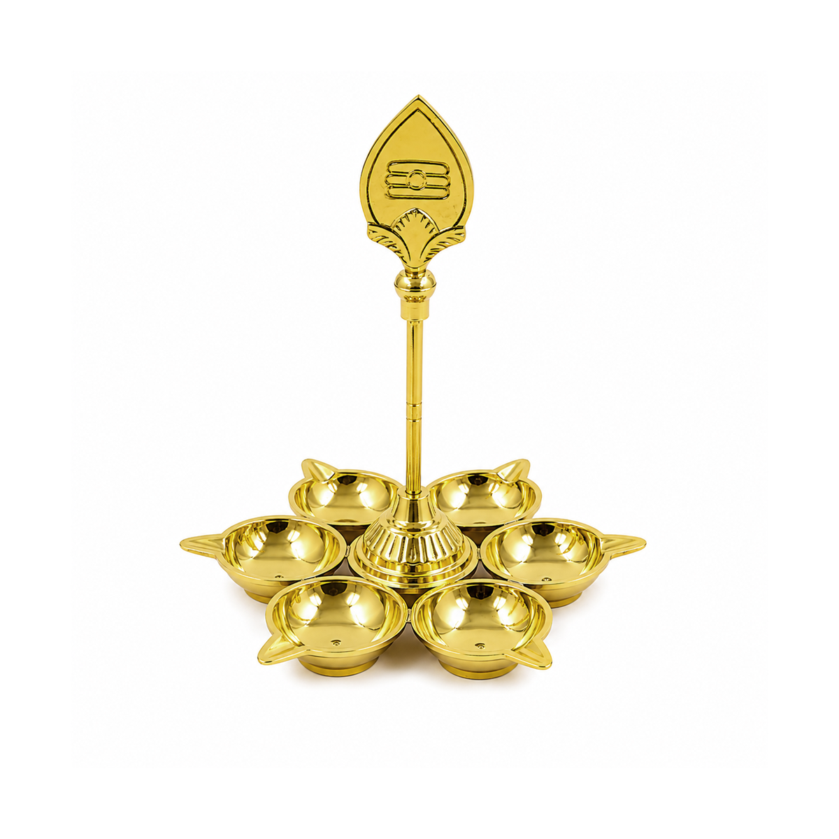 Brass Arumuga Diya with Vel[Small]