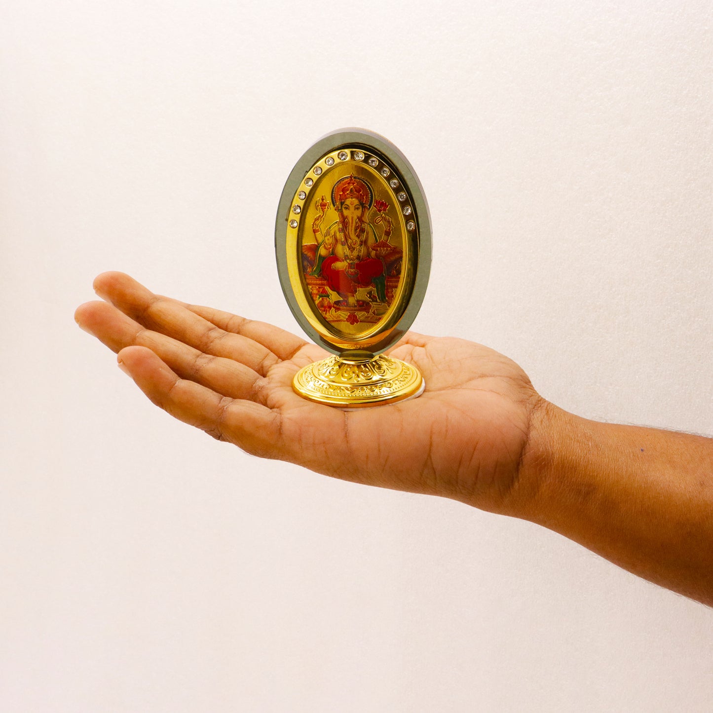 Oval Double Side God Picture -Ganesh