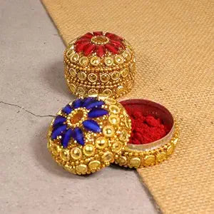 Multicolor Kumkum Box For Gifts-Pack of 2