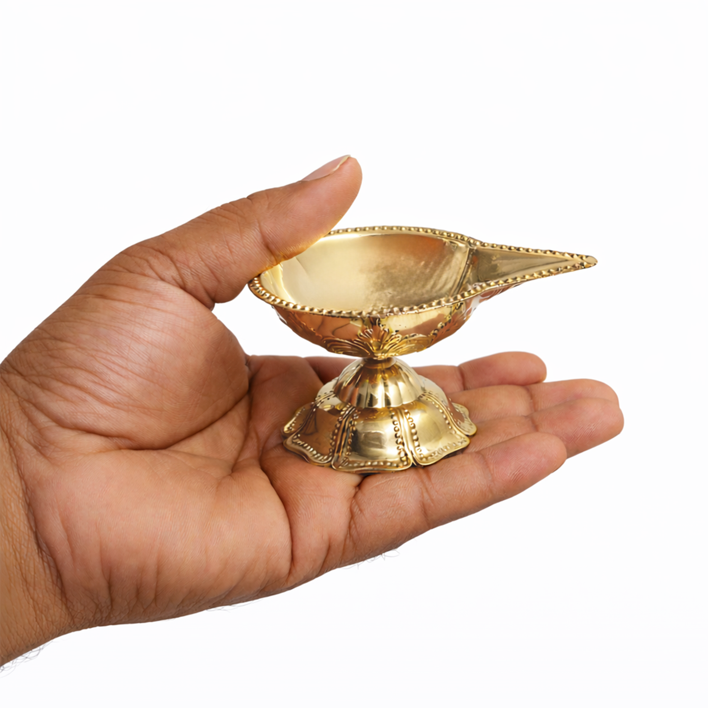 Brass Traditional Pooja Diya with Stan-Jwala Deep