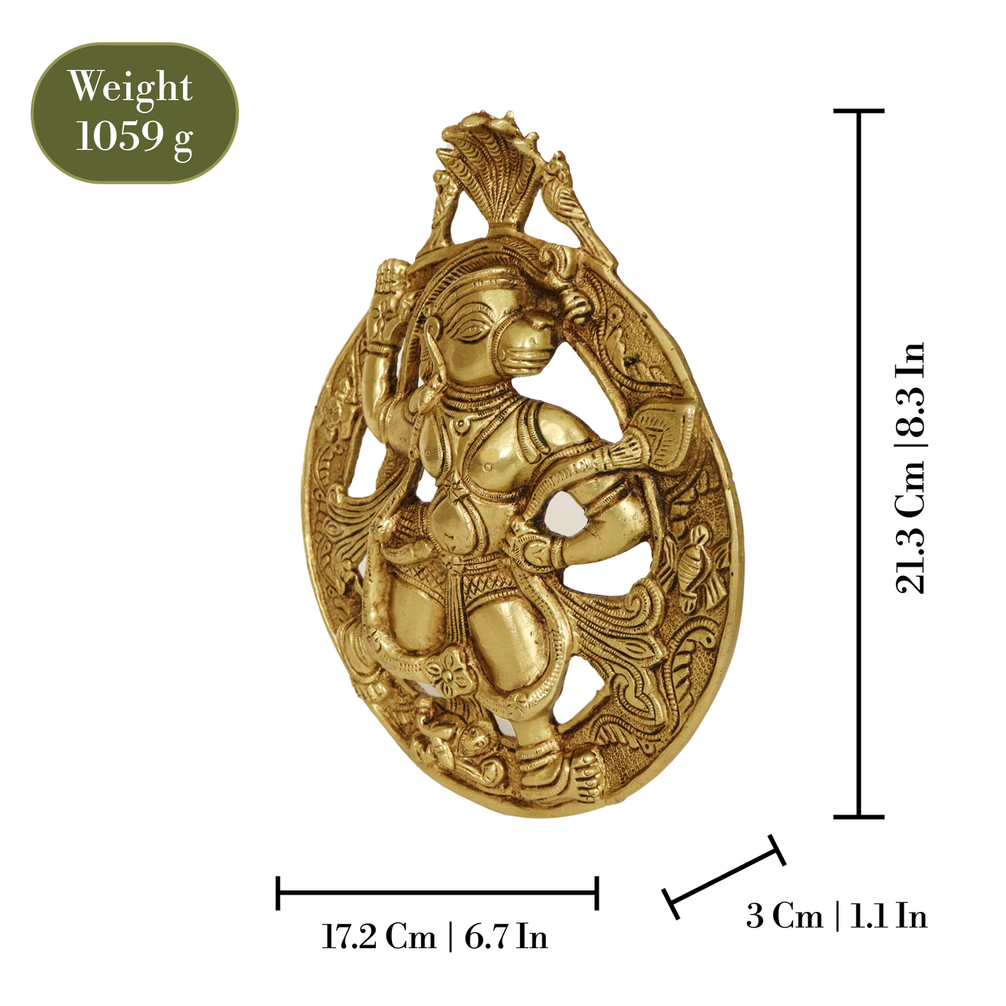 Brass Hanuman Wall Hanging