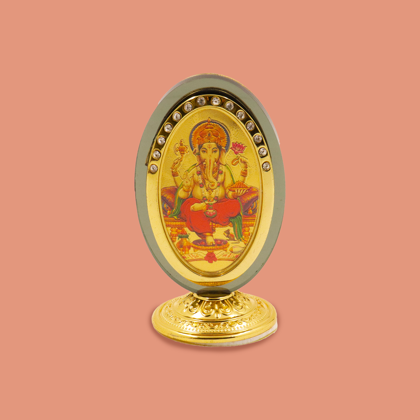 Oval Double Side God Picture -Ganesh