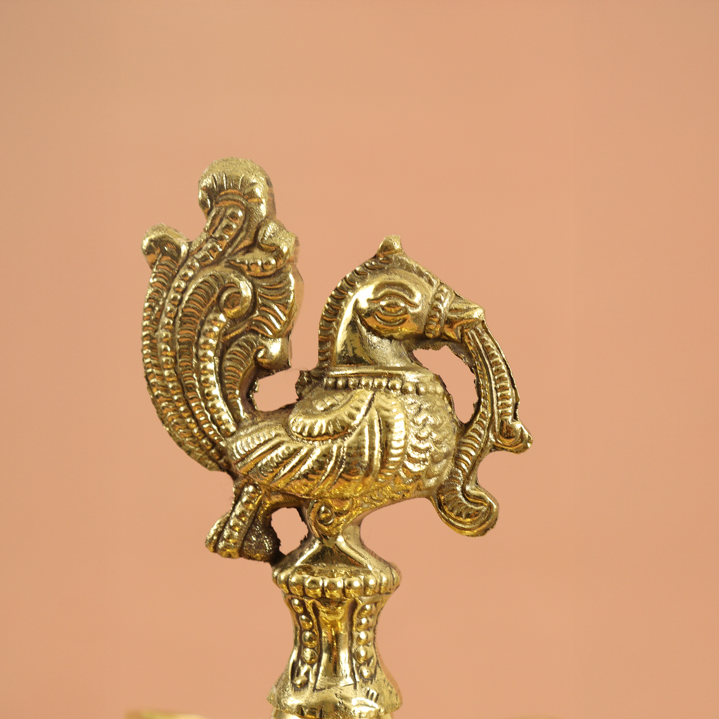 Brass Peacock Diya - KV Annam Large size-10