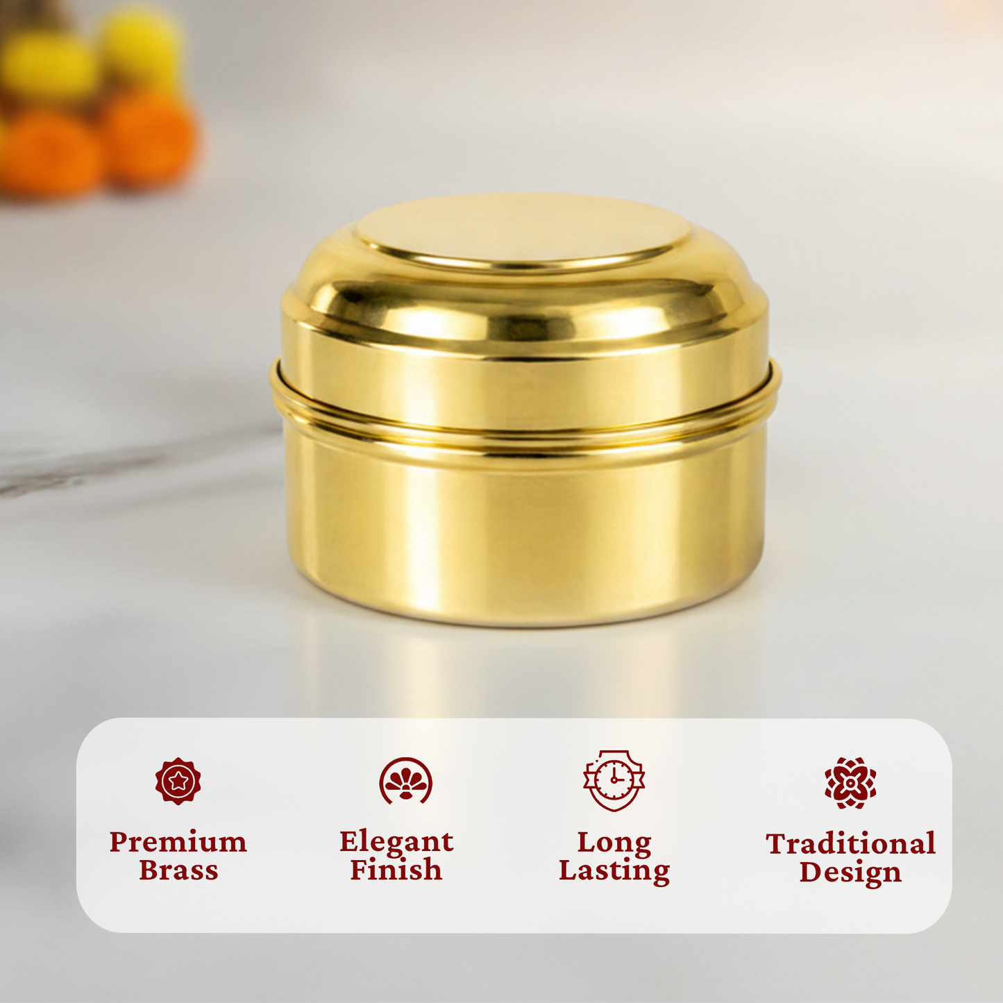 Brass Box Pooja-Dabbi Pack of 5 (Size 0)