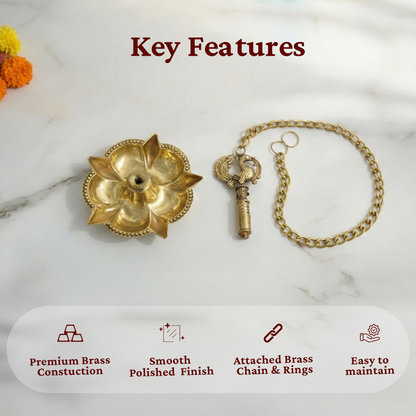 Brass Hanging Diya with Chain