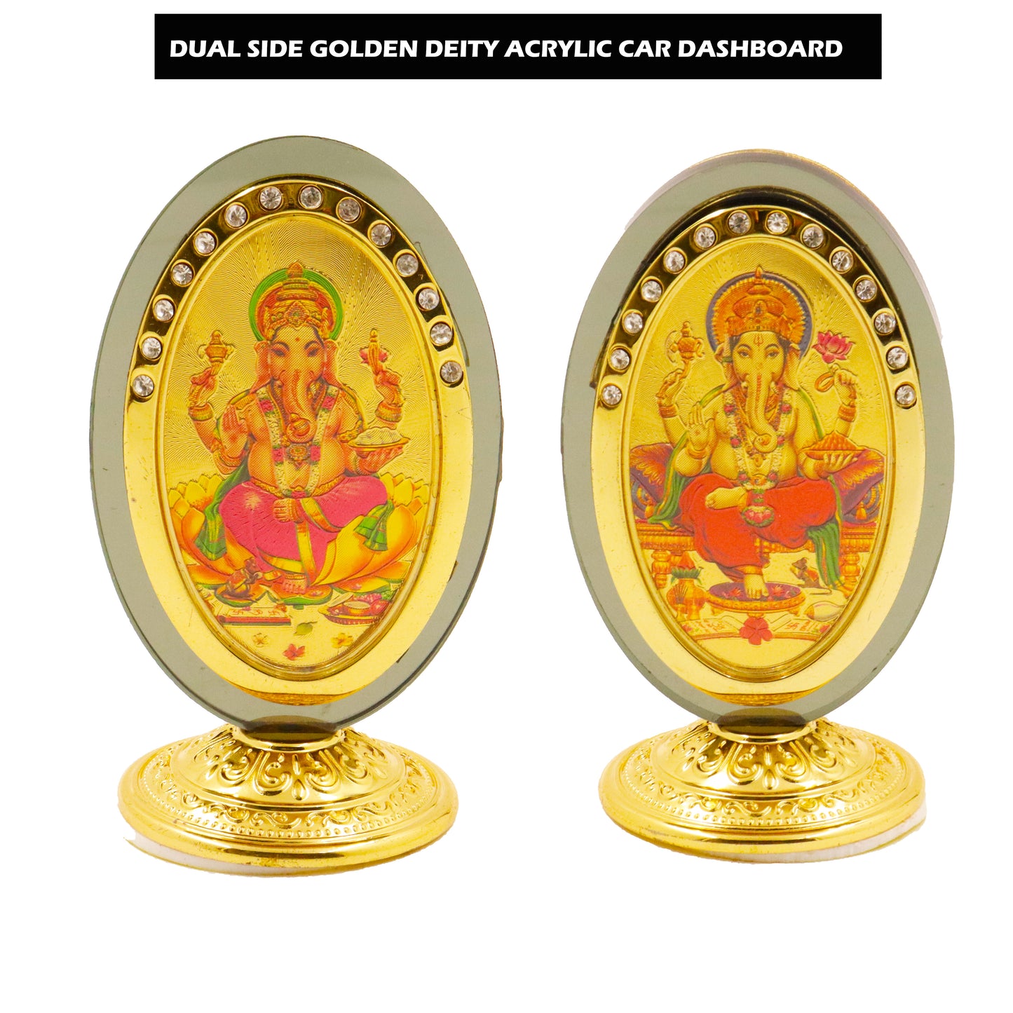 Oval Double Side God Picture -Ganesh