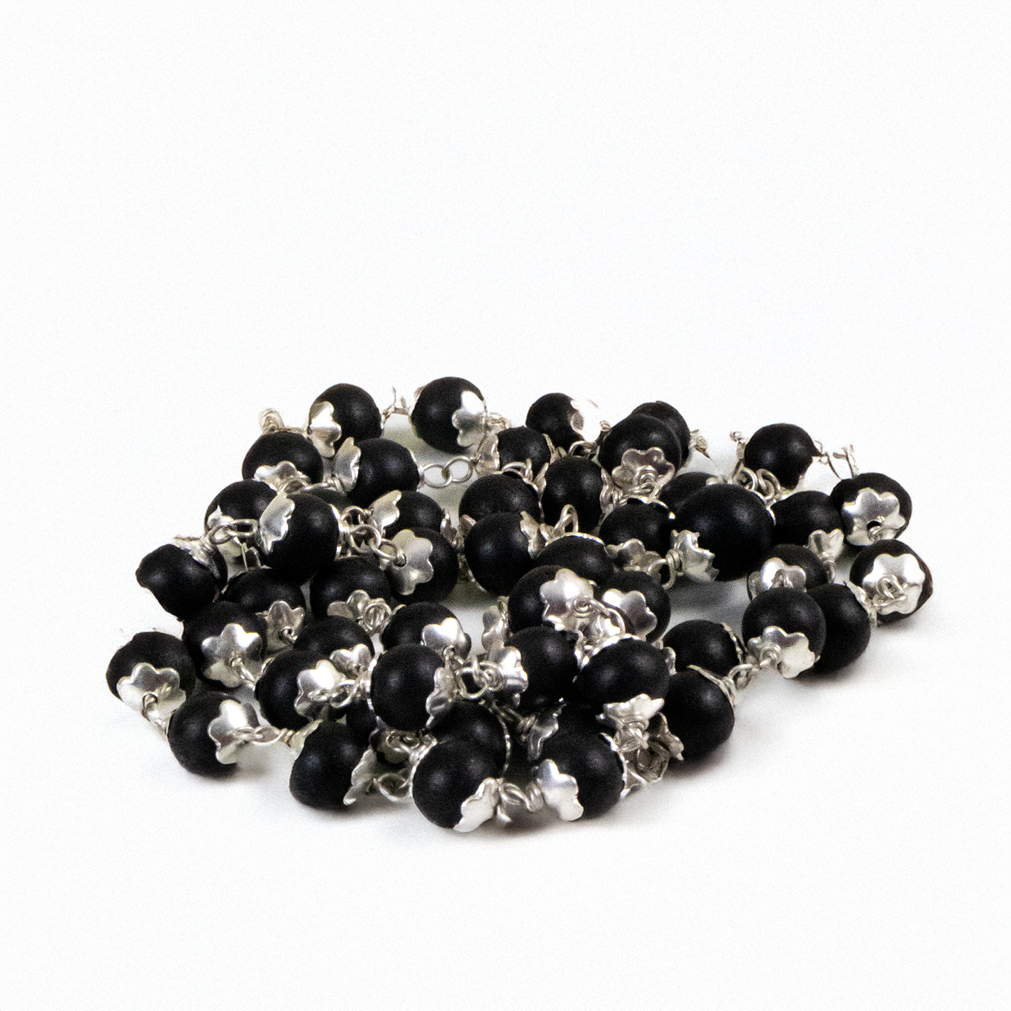 Karungali Silver Gs malai 8mm