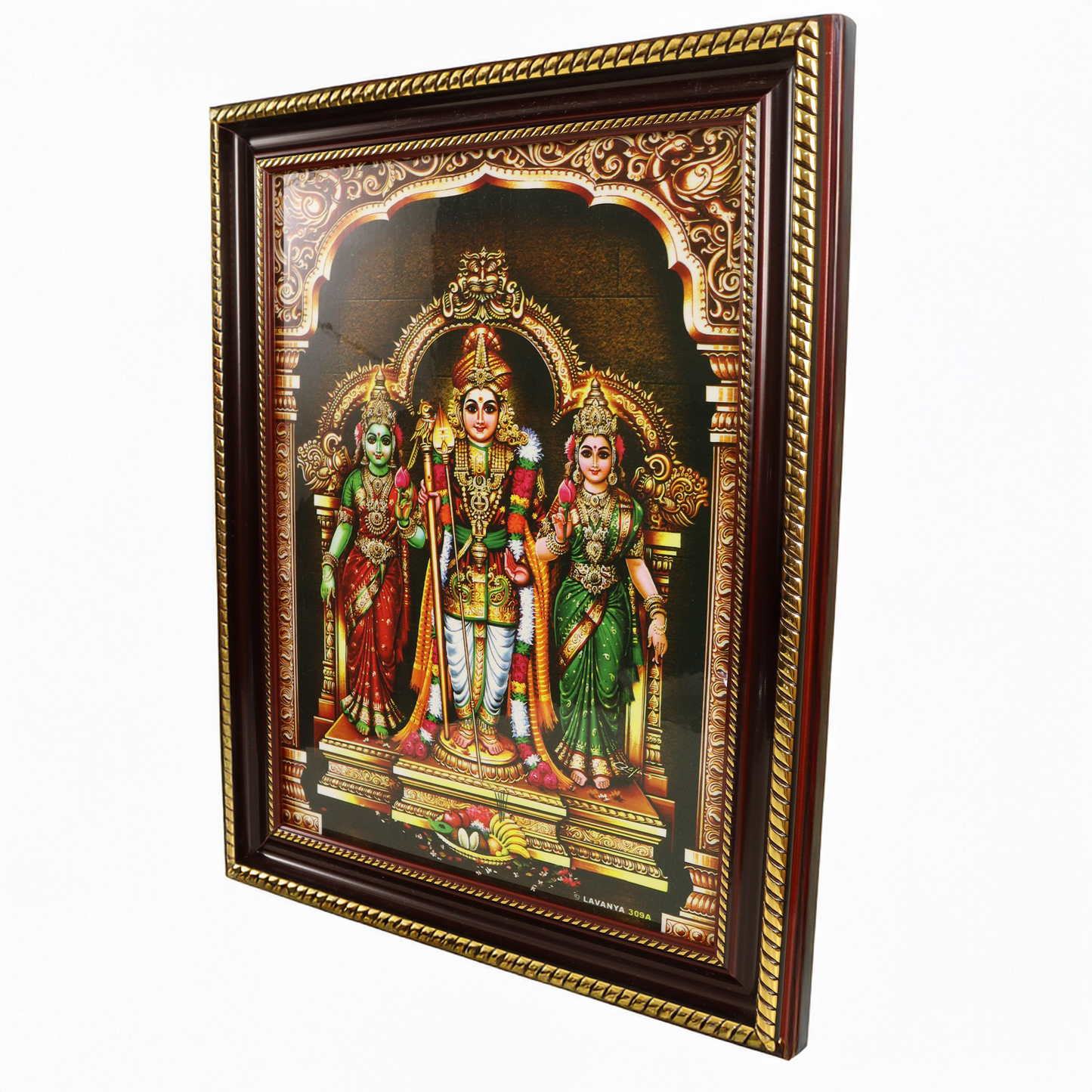 Plastic Gold God photo frame Palani raja murugar(valli,deivayani)