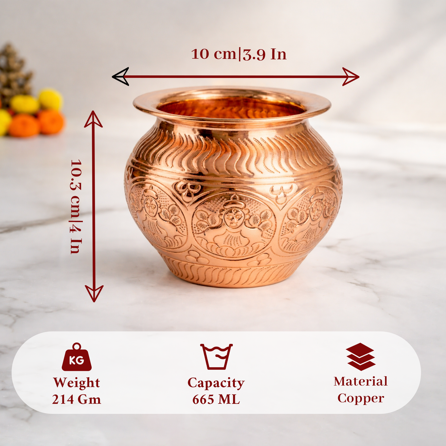 Traditional Copper Lota|Kalash for Pooja