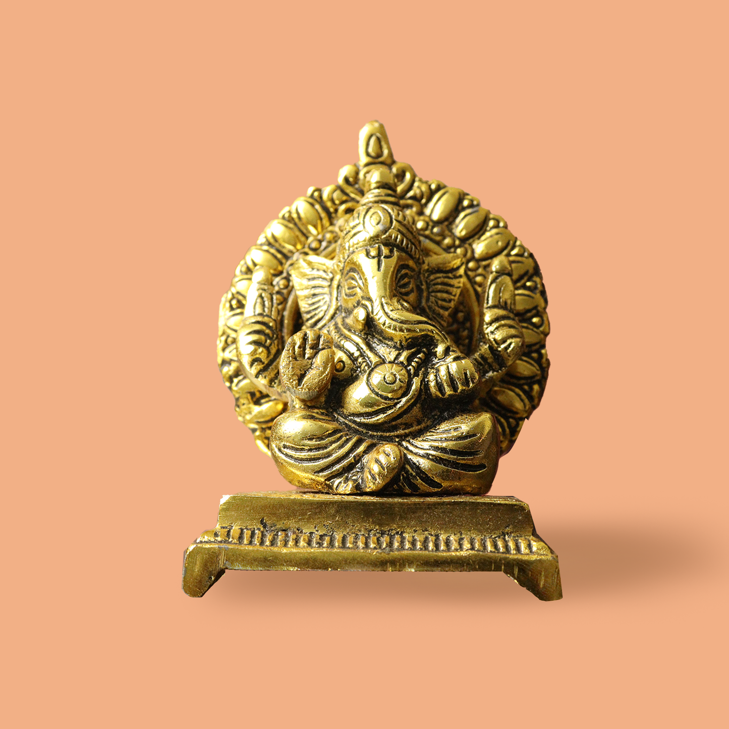 Oxidised Sinhasan Ganesha Idol
