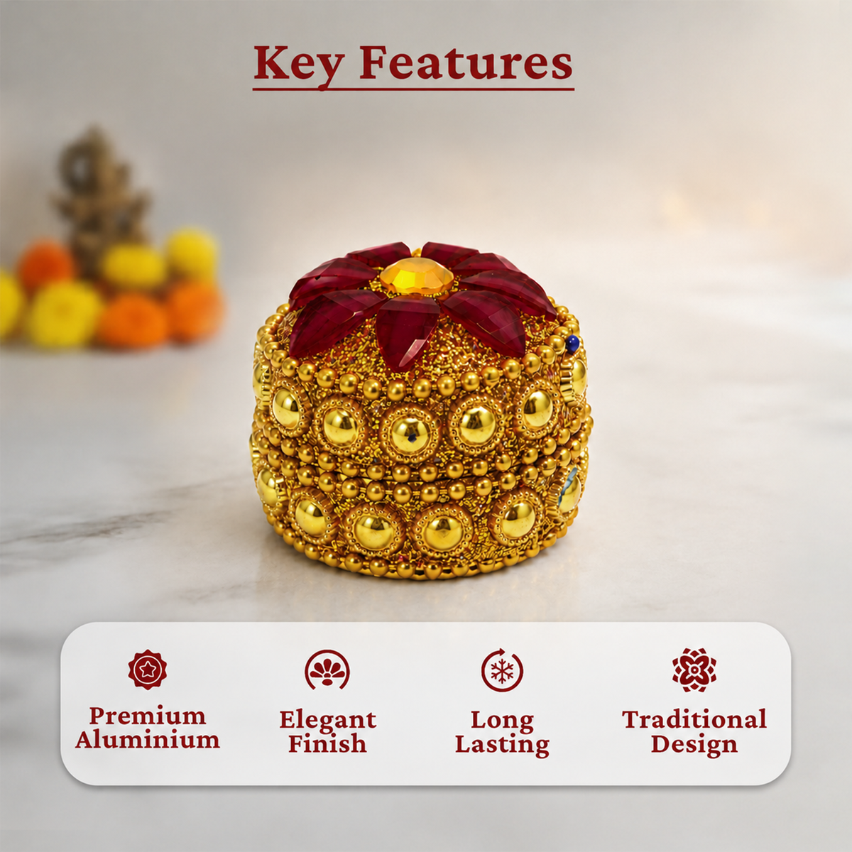Multi color stone kumkum  size-2 Pack of 8
