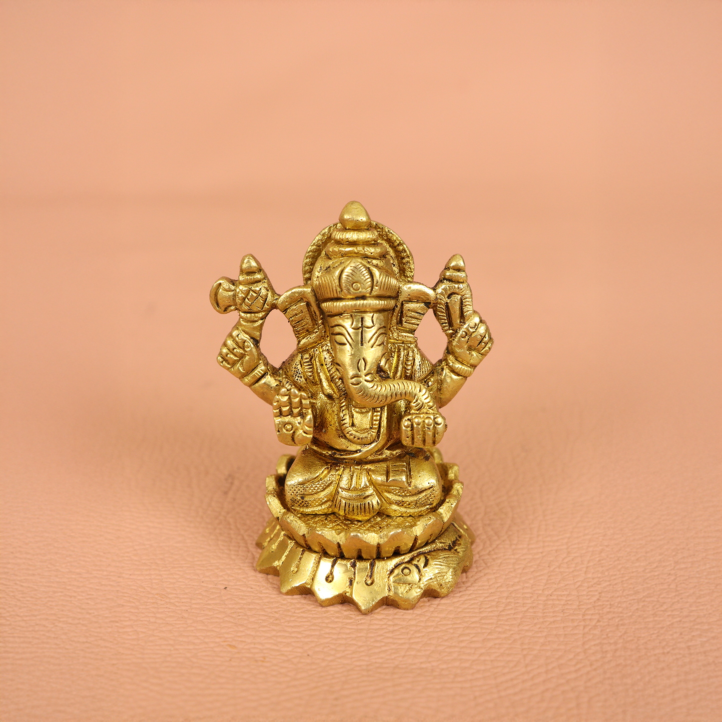 Brass Edamburi Ganesh Idol-[Weight: 216g]