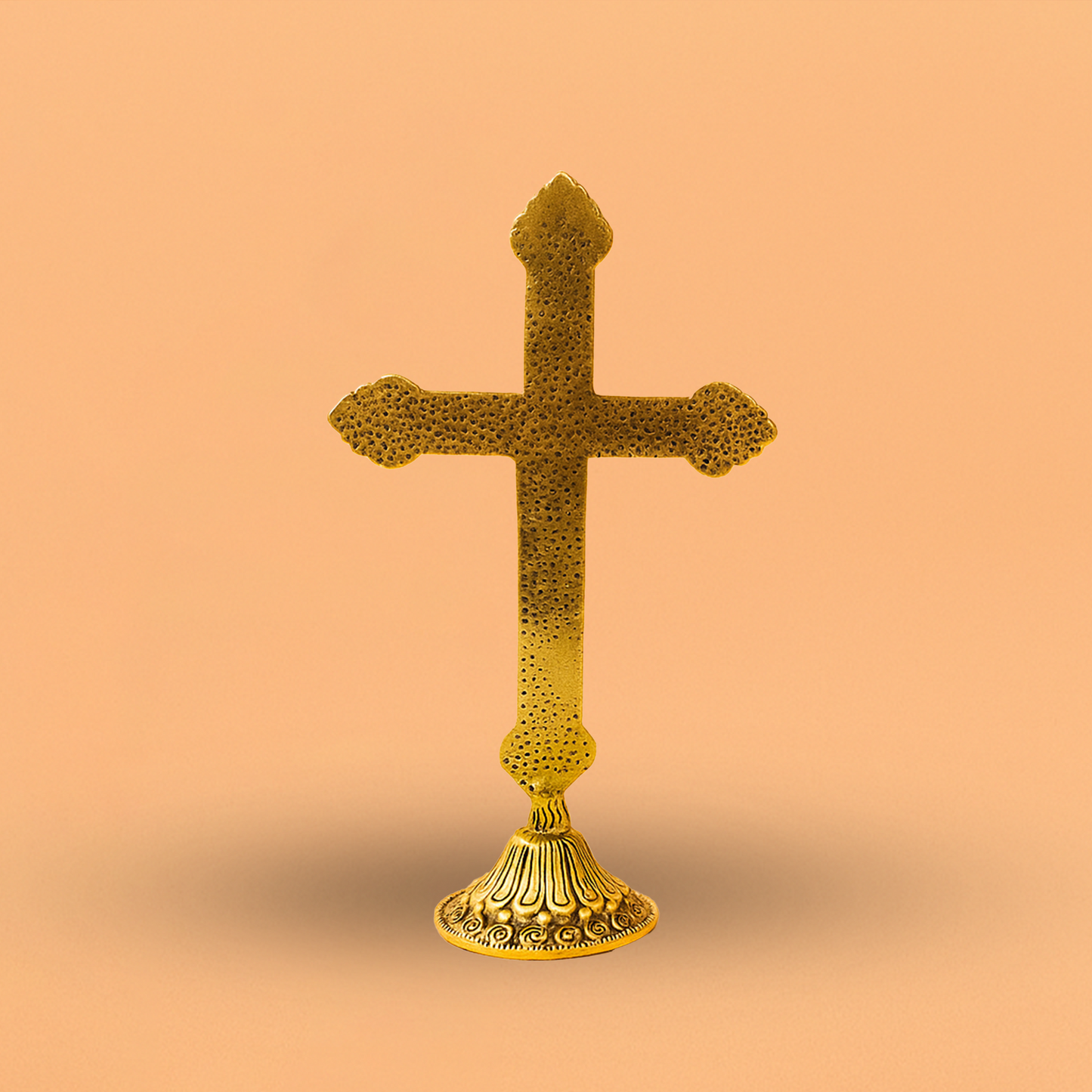 Oxidized Metal Golden Cross Stand (Christian Cross / Yesu Cross)