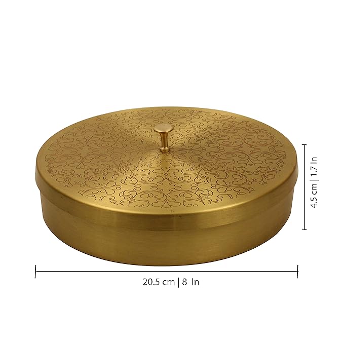 Brass Engraved Spice Box Set