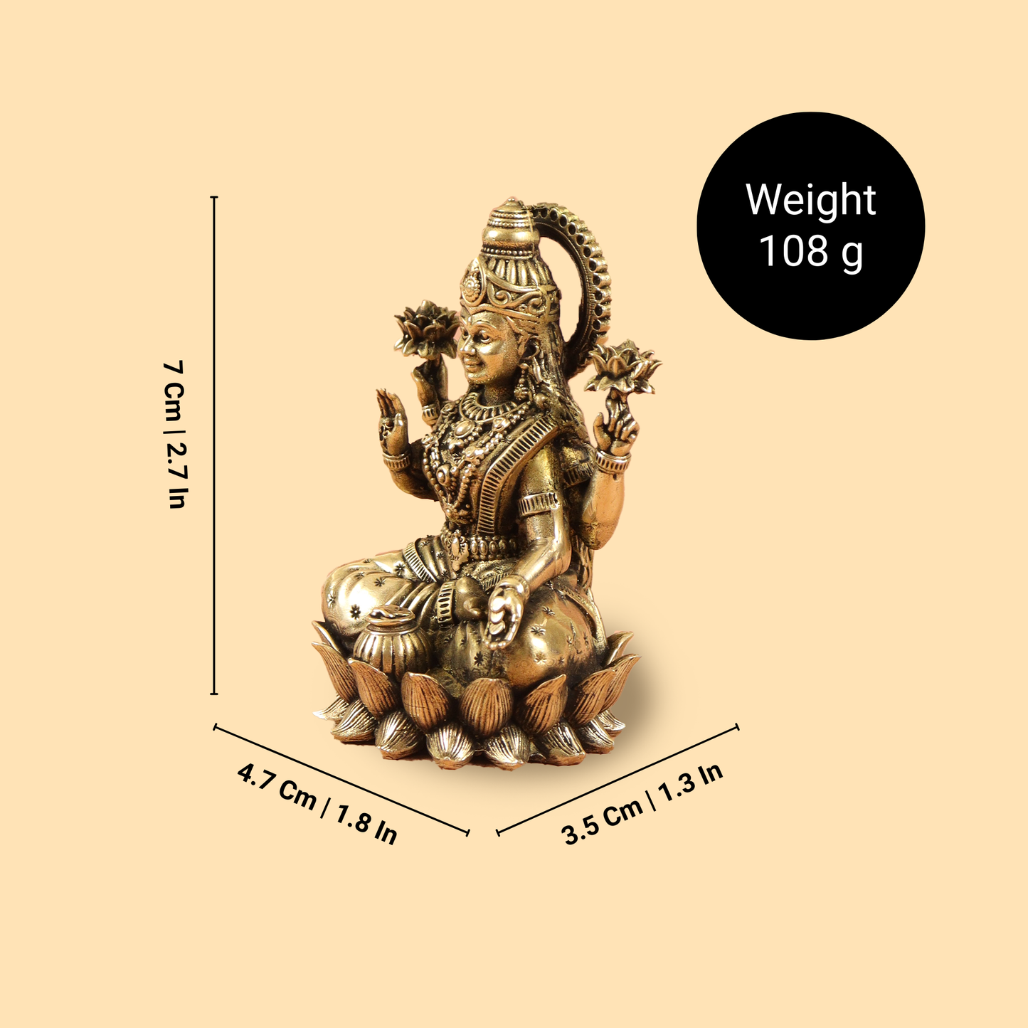 Super Fine Brass Lakshmi Idol