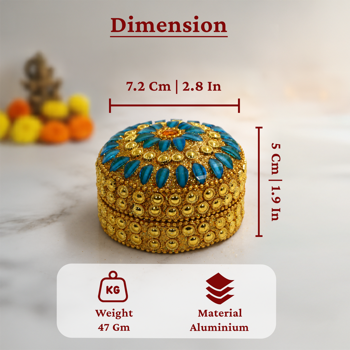 Multi color stone kumkum  size-4 (Pack of  4 )