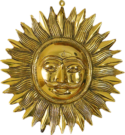 Brass Sun Face Wall Hanging