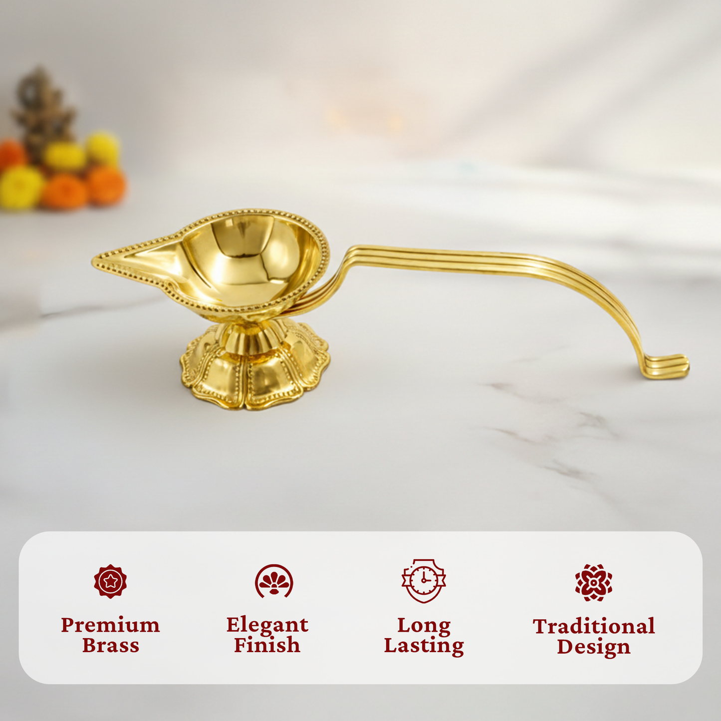 Brass Karpoor|Kapoor Diya Deepam Burner Karpuram Arati-Jwala Arthi Size-2